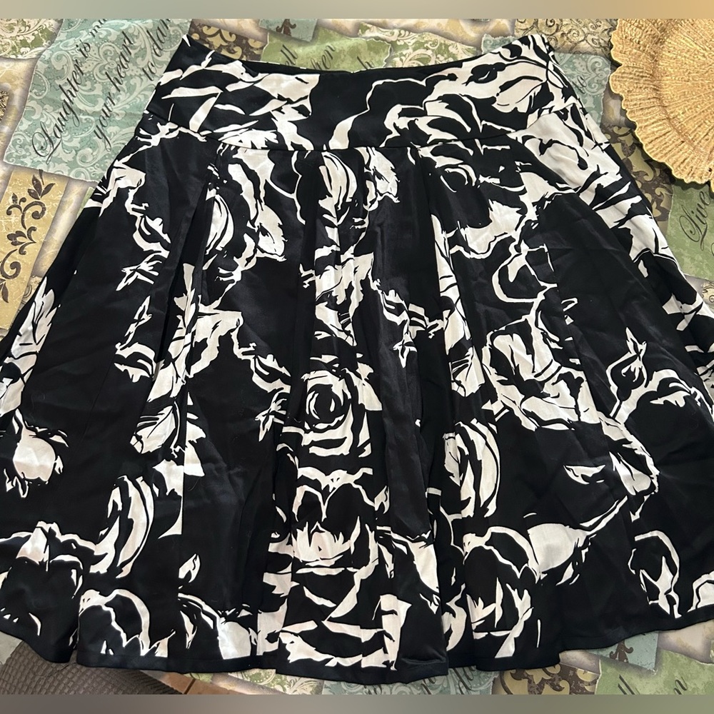 Ralph Lauren Black and White A-Line Skirt
